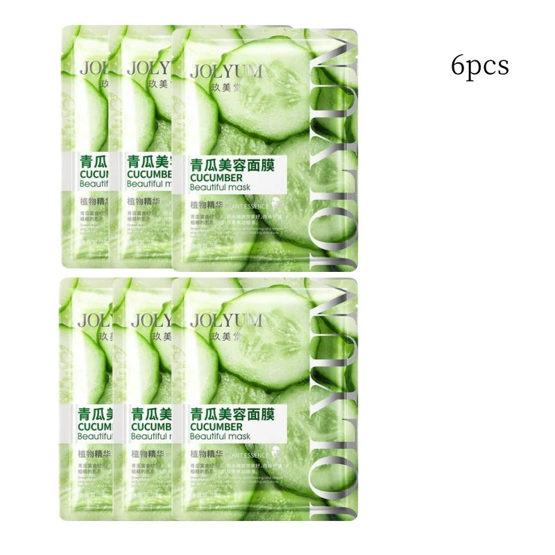 JOYUM cucumber facial masks packaging with text on a white background