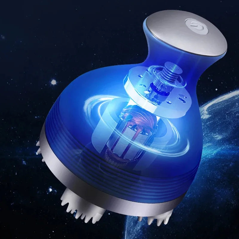 Blue and white underwater light with a starry space background