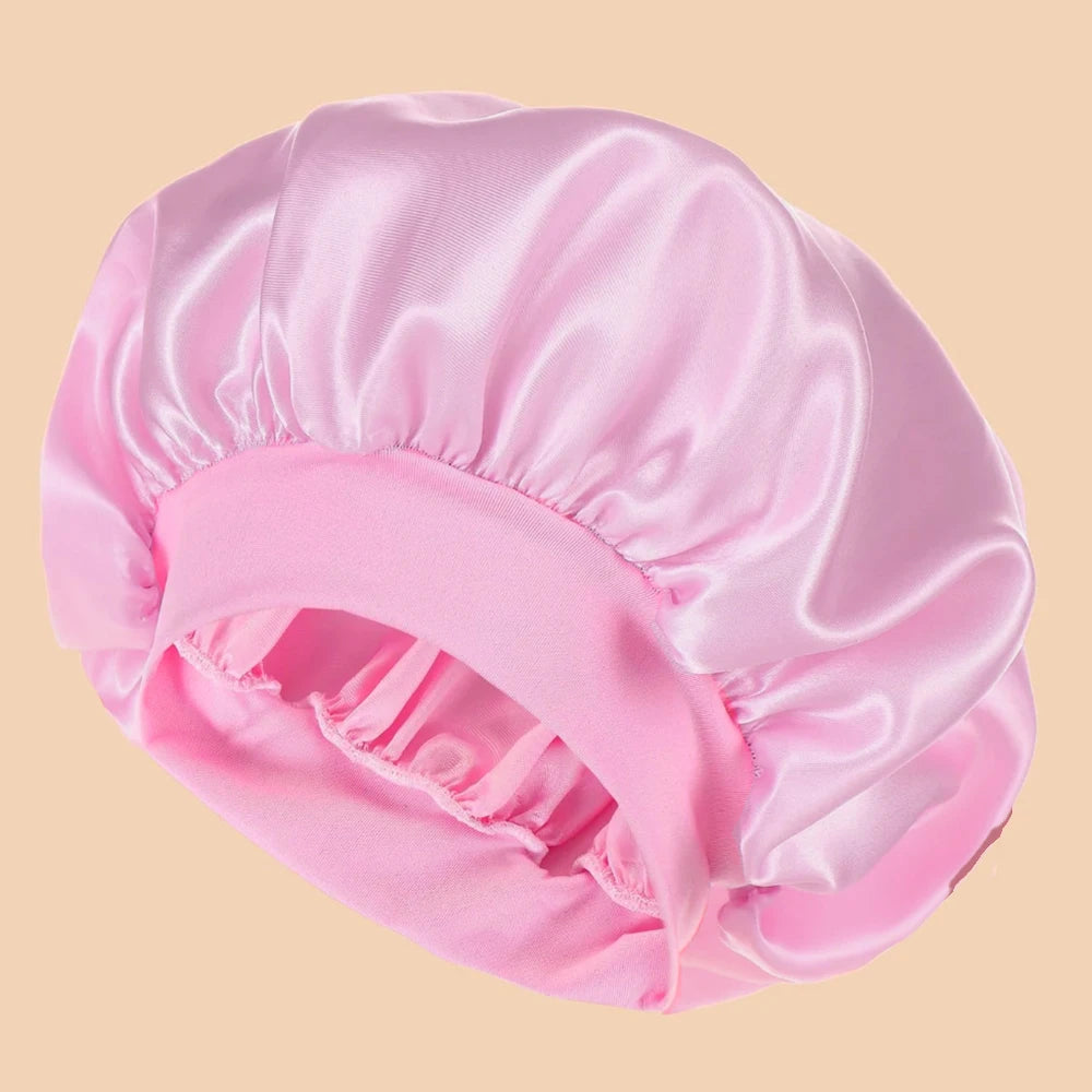 Satin Sleep Bonnet | Wide-Brim Silk Hair Cap | 16 Colours