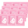 Pink 'Quasi' collagen glow up mask packages arranged in a grid.