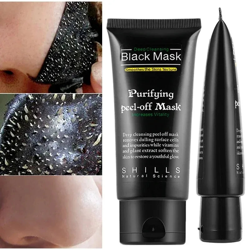 Shills Black Mask purifying peel-off mask with application on skin