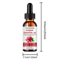 Youngcome Rosehip Essential Oil bottle with dropper and measurements on a white background