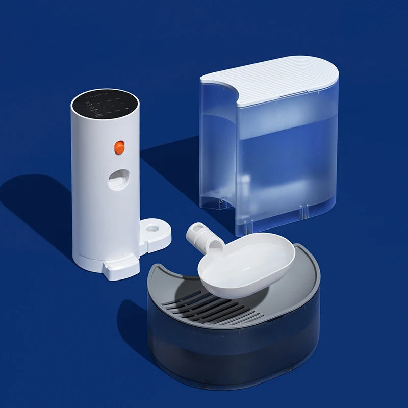 Three cylindrical devices on a blue background