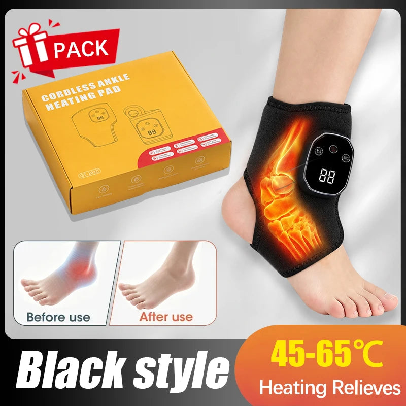 Cordless Heated Ankle & Wrist Massager – Vibration Warmth Support for Home & Travel
