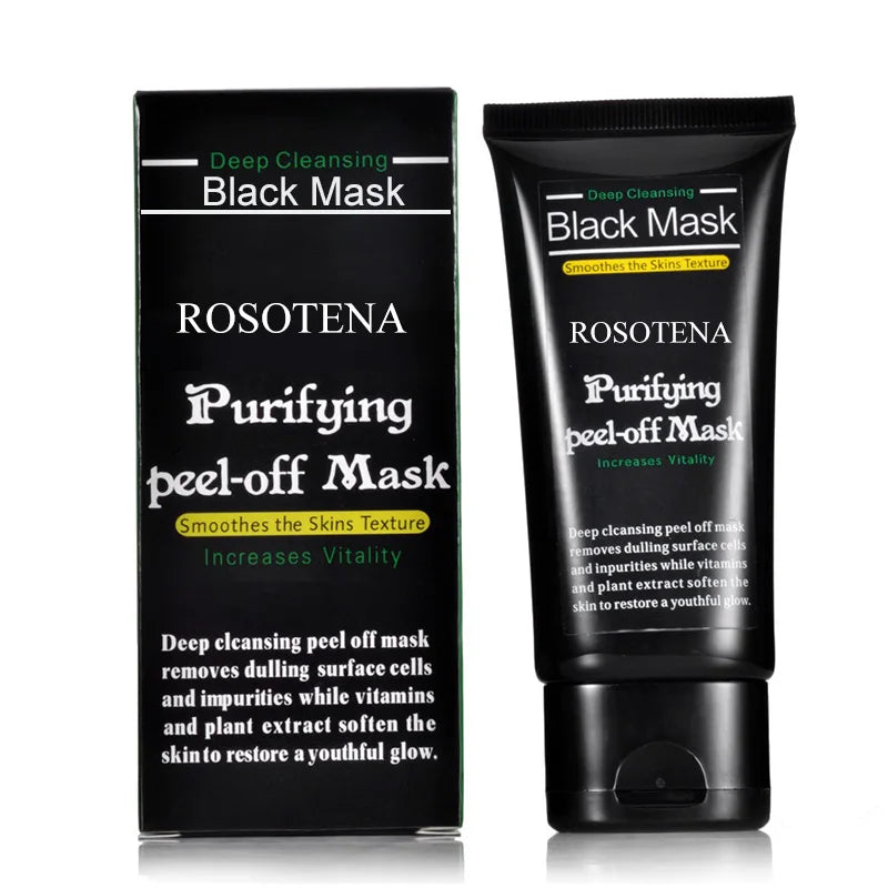 Rosotena Purifying Peel-off Black Mask packaging and tube on a white background
