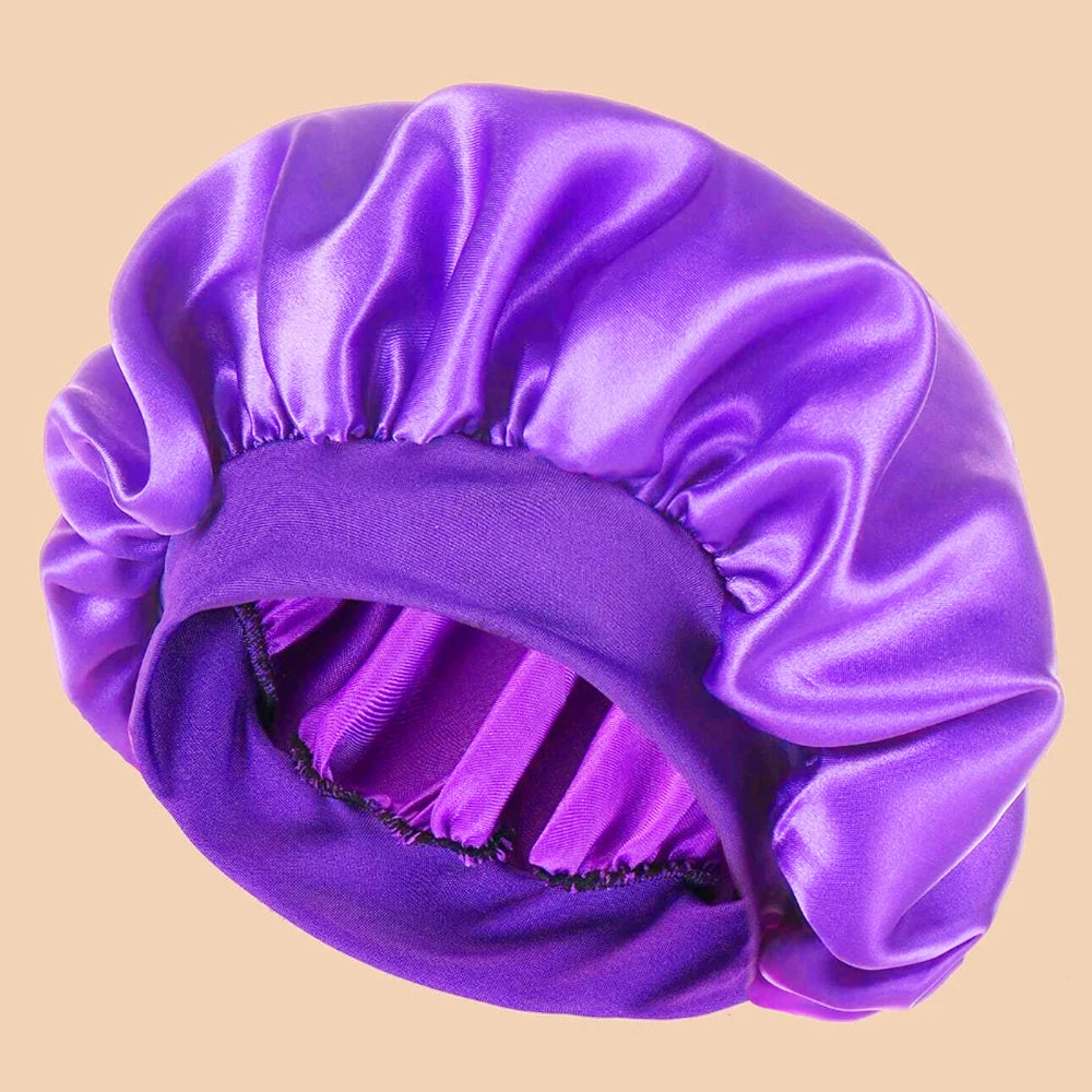 Satin Sleep Bonnet | Wide-Brim Silk Hair Cap | 16 Colours