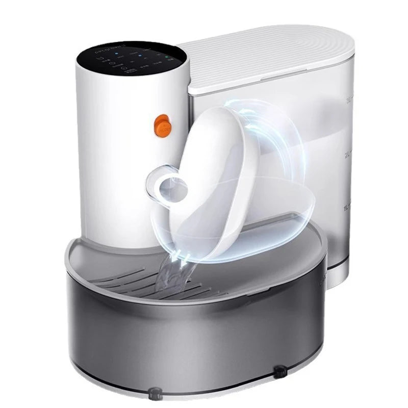 White electronic device with a transparent cover on a white background