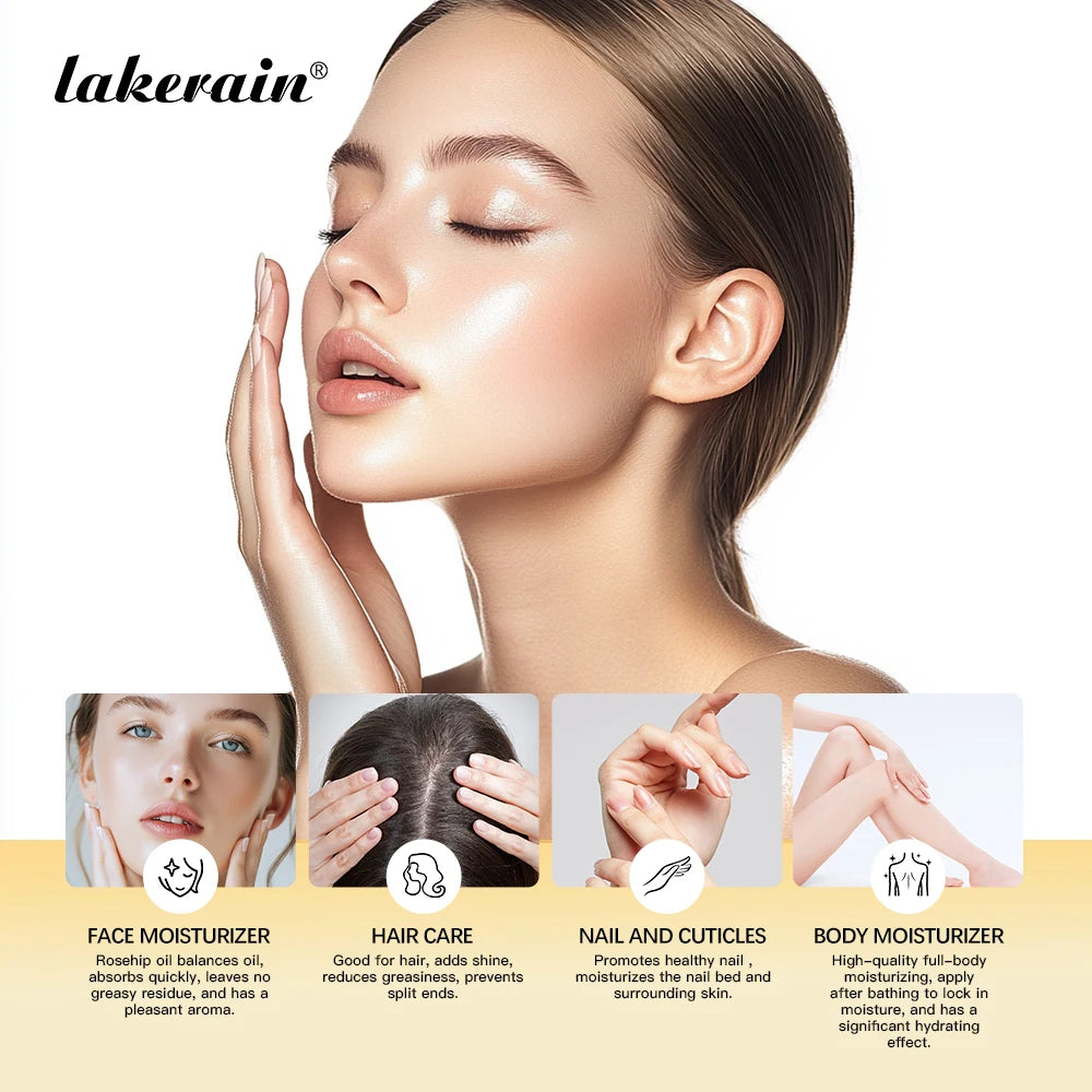 Lakerain Rosehip Oil 100ml – Anti-Ageing, Scar Treatment & Moisturising Face Oil