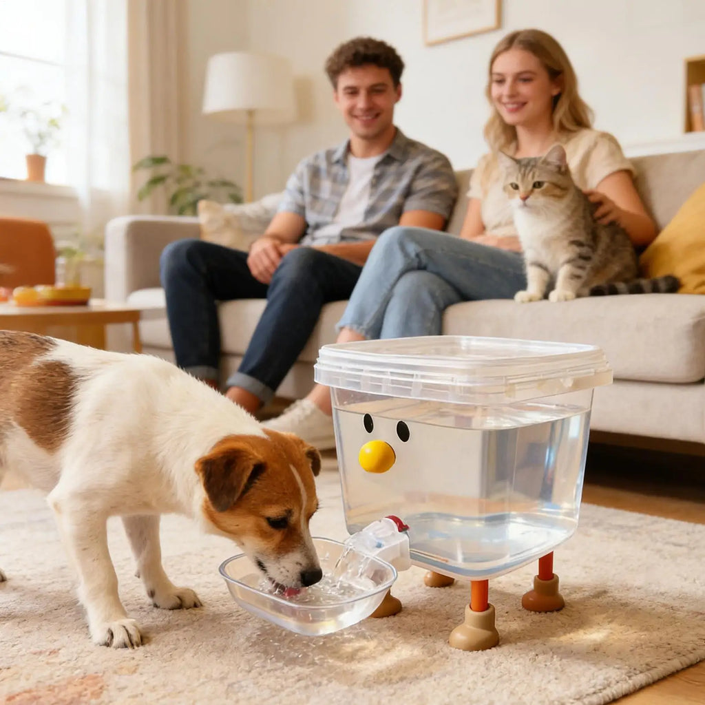 Automatic Pet Water Fountain | 3L/5L Large Capacity Auto Cat & Dog Drinker | Cute Smiley Face Design Transparent Circulating Fresh Water Dispenser Bowl