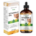 Vitamin E oil bottle and packaging on a white background